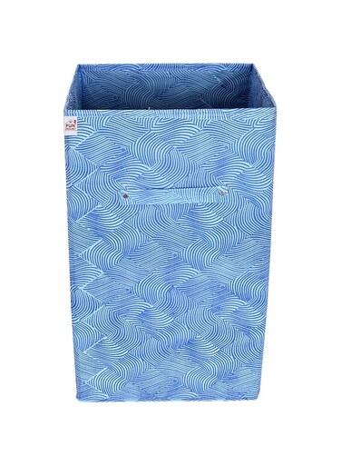 Fun Homes Leheriya Print Non Woven Fabric Foldable Laundry Basket , Toy Storage Basket, Cloth Storage Basket With Handles ,60Ltr(Blue)-FHUNH16448