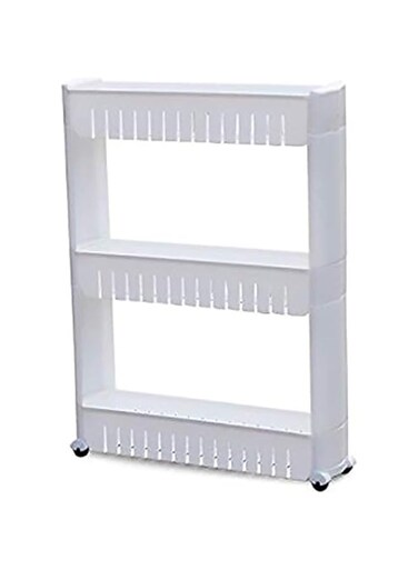 Three Tier Slide Out Storage Tower In Bathroom Kitchen With Wheels
