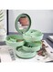 Acrylic Jewelry Box, Multi-Compartment Hair Accessories Storage Box, 360&Acirc;&deg; Rotating Bathroom Container for Hairbands, Earrings, Rings and Necklaces for Girls Women(Green)