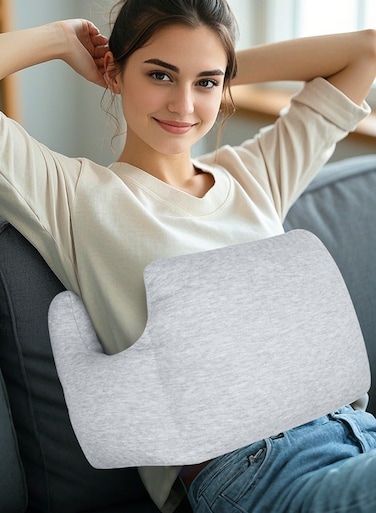 Hysterectomy Recovery Pillow, Post-Surgery Cushion for Abdomen C-Section Tummy Tuck Lumpectomy Myomectomy Patients Must Haves Abdominal Pillow with Pocket (Grey)