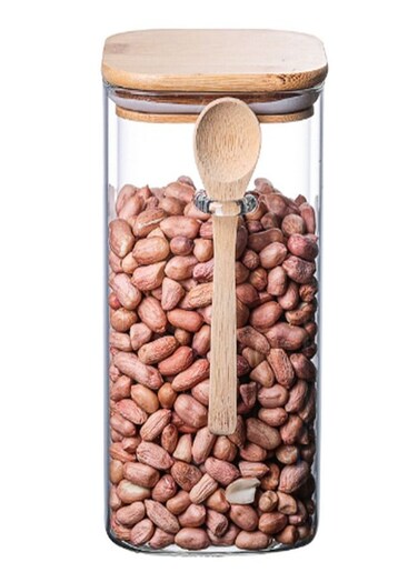 Glass Storage Jar with Wooden Spoon