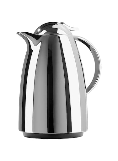Emsa 624151600 Auberge Quick-Tip vacuum flask, 1.5 litres, chrome