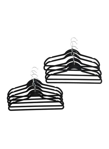 10-Piece Hektor Hanger Set Black/Silver 24x45centimeter