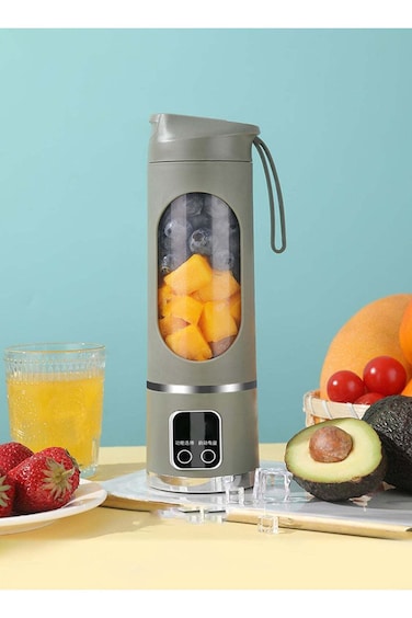 Portable Blender with LED Battery Display, 450ml Capacity, Ice Crushing Power - Rechargeable Smoothi