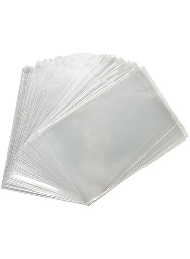ABBASALI 100pcs Clear Cellophane Bag Party Favor Treat Bags for Bakery, Popcorn, Cookies, Candies, Dessert