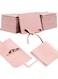 SYOSI 20 Pcs Microfiber Jewelry Pouches 8 x 8 Cm, Luxury Small Gift Bags for Bracelets and Necklaces, Bow Tie Design, Envelope Style with Strings and Divider, Pink Jewelry Packaging Bags