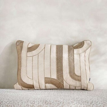 Home Elaris Embroidered Cushion - Gold