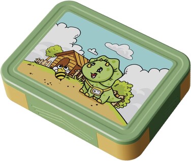 Kids Large Plastic Bento Lunch Box - Dino Design, BPA-Free, Leakproof, Spacious Lunch Container for Kids