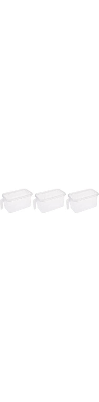 Food Storage Boxes Large Plastic Kitchen Refrigerator Stackable Food Fruit Storage Containers With Handle 4.7L (3 Pcs)