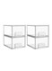 4 Pack Clear Stackable Storage Bins, 11cm Tall Acrylic Bathroom Makeup Organizer,Plastic Storage Box For Vanity, Undersink, Kitchen Cabinets, Pantry, Home Organization