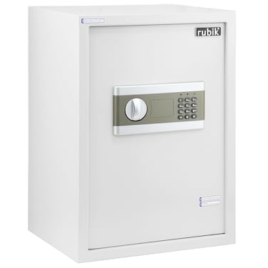 Rubik Safe Box Large with Digital Keypad and key Lock for Home Office Documents Jewelry Money Safety (Size 50x35x30cm) White