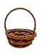 Wicker Basket with Handle Flower Girl Basket Durable Storage Basket Vintage-Style Traditional for Garden Home Wedding Organization Picnic Design2 (M, Round) 35x34x27cm