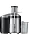 KENWOOD Juicer 300W Stainless Steel Juice Extractor with 65mm Wide Feed Tube,2 Speed, Transparent Juice Jug, Pulp Container, Anti Drip for Home, Office,Restaurant &amp; Cafeteria JEM01.000BK Silver/Black