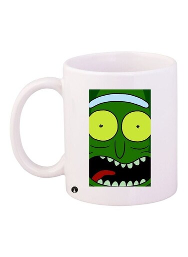 Cartoon Character Printed Coffee Mug White/Green/Red 11ounce