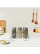 6 Pieces Glass Spice Jar Set With Silver Stand Glass Spices Container Food Storage Jars With Rack Seasoning Jar Set Condiment Jar Salt And Pepper Set Seasoning Organizer Bottle Jars