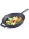 Wonder Chef Forza Cast-Iron Fry Pan, Pre-Seasoned Cookware, Induction Friendly, 24cm, 3.8mm (Black)