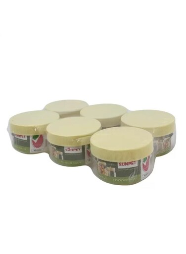 Multipurpose Small Top Yellow Plastic Small Food Storage Container- 6X150ml