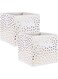 DII Non Woven Storage Collection Polka Dot Collapsible Bin Small Set, 11x11x11 Cube, White &amp; Gold, 2 Piece