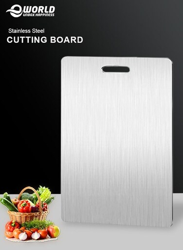 Heavy Duty 304 Stainless Steel Cutting Board for Kitchen, Ideal for Chopping, Slicing, Baking and Preparing Meat, Cheese, Vegetables and Fruits, 30.3 x 20.3cm