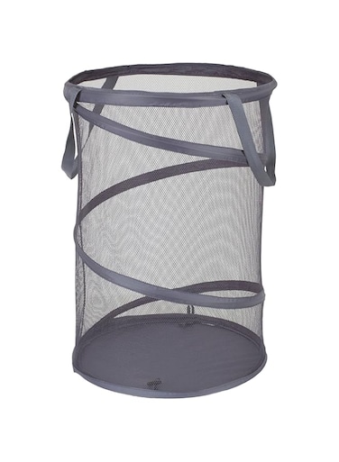 Household Essentials 2027-1 Pop-Up Collapsible Mesh Laundry Hamper   Charcoal