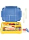 Bento Lunch Box for Adult Kids, 1330ML Stylish Teens Adult Bento Box With 6 Compartments, Durable, Microwave/Dishwasher Safe, BPA-Free, Perfect for On-the-Go Meal (Blue-Yellow)