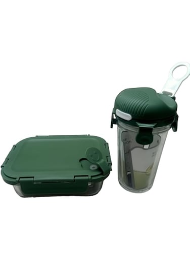 JUCIFY Kitchen Needs Glass Lunch Bento Bowl and Jug Set Food Storage Container (530, Rectangular, 1, AE-113)