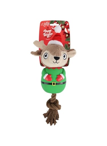 All For Paws Latex Christmas Rope Buddy - Reindeer Little Helper