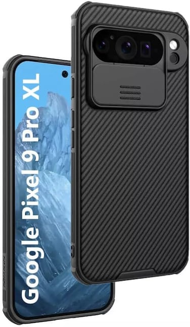 Muzz Case for Google Pixel 9 Pro XL Case, nillkin CamShield case Protective Cover with Camera Protector Hard PC Ultra Thin Anti-Scratch Phone Case For Google Pixel 9 Pro XL 5G 2024 Black (Black)