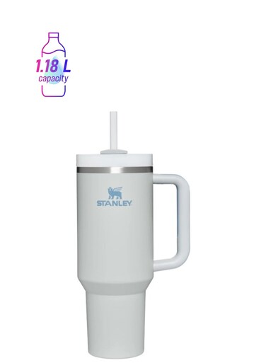 Quencher H2.0 FlowState Stainless Steel Vacuum Insulated Tumbler with Lid and Straw for Water, Iced Tea or Coffee Smoothie &amp; More, 40 oz Water Bottle - FOG