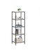 5-Tier Glass Shelf, Bookshelf, Storage Rack, Tempered Glass, Easy Assembly, for Bathroom, Living Room, Bedroom, Office, Ink Black