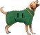 Hcosmy Dog Drying Coat - Microfiber Dog Towel Robe Super Absorbent Pet Bathrobe Dry Fast Dog Bag, Adjustable Collar &amp; Belly Strap Fast Drying Coat Pet Dog Cat Bath Robe Towel (Green,Small)