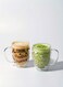 Set of 2- 350 ML Borosilicate Positive Quotes printed Double Wall Glass With Handle and Straw