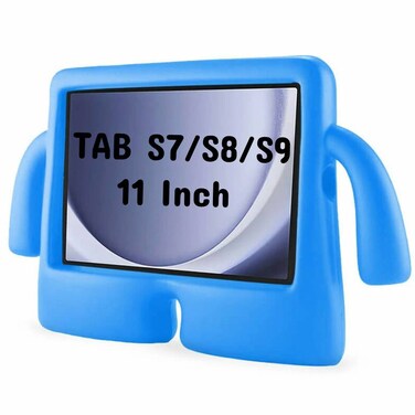 Case For Samsung Galaxy Tab S7/S8/S9 11 Inch, iBuy Kids Case, Protective Shockproof Lightweight Stand Cover For Children (Blue)