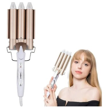 Hair Curling Iron, 3 Barrel Curling Iron Wand,Ceramic Tourmaline Triple Barrels, Dual Voltage Hair Crimper Temperature Adjustable 25mm Hair Crimper,Hair Waving Styling Tools for Women &amp; Girls