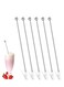 Juice Paddle Drink Stirrers, 6 Pcs 7.6 inch Stainless Steel Coffee Stirrers, Small Rectangular Paddles Reusable Beverage Swizzle Stick for Party Home Office