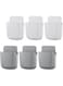 Hui Dahui 6 Pack Self-Adhesive Wall Beside Table Mount Remote Control Phone Pencil Makeup Brushes Glasses Multi-functional Holder Storage Box (3 White+ 3 Grey)