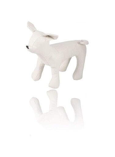 Sweet seven Pet Store Display Essential: Leather Dog Mannequin - Standing Position Dog Model Toy for Animal Shops - White Small Size