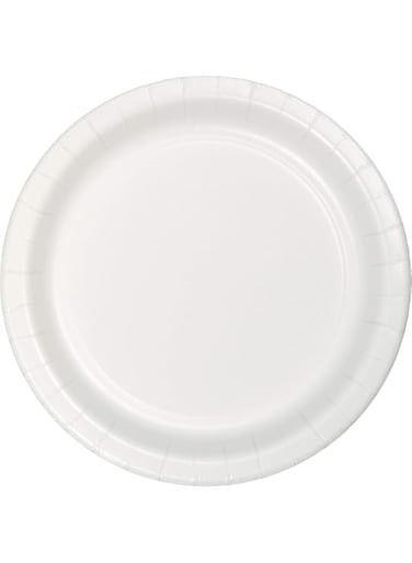 Creative Converting Touch Of Color White Round Luncheon Plate 7in 24Ct