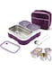 Strayelf 720ML Stainless Steel Lunch Box,Insulated Bento Lunch Box with Tableware &amp; Bag, 3 Compartment Divided Lunch Containers with Lids,For Kids Adults (Purple)
