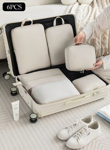 6 PCS Packing Cubes for Suitcases, Travel Storage Bag Set, Waterproof Travel Luggage Organizer, Multi-Functional Compression Organizer Bags, Travel Packing Kit for Man and Women Travel Essentials