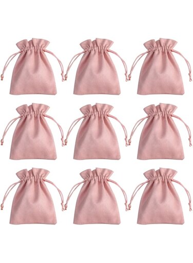 Oasisgalore 20 Pcs Pink Velvet Drawstring Bags Jewelry Pouches Jewelry Gift Bags Pouches Wedding Favors,3.5x4.7 inch