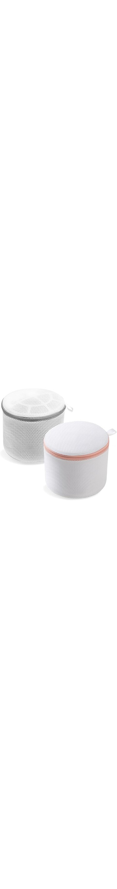 Lonimia 2 Packs Mesh Bra Bags for Washing Machine for Lingerie, Yoga Bra, Hosiery, Stocking, Underwear Laundry Bags with Premium Zipper (Pink and grey)