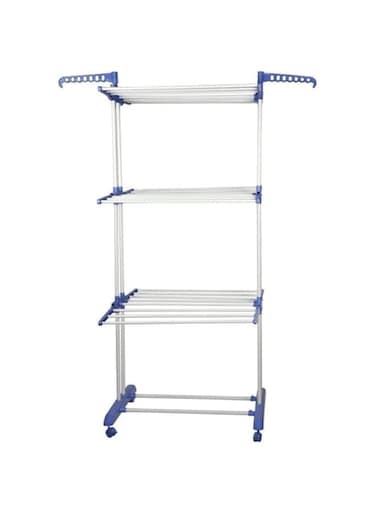 Dubai Gallery Metal Clothes Dryer Rack Silver/Blue 76X49X169Cm