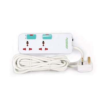 Terminator 2 Way Universal Power Extension Socket 3M Cable 13A