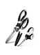 2Pcs Kitchen Scissors Set, Multi-Function Stainless Steel Kitchen Shears and Seafood Scissors Combo, Vegetable And Meat Labor-Saving Chicken Bone Scissors, Black/White, 20.7x9.3cm