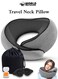 Memory Foam Travel Neck Pillow with Eye Mask &amp; Ear Plugs &acirc;&euro;&ldquo; Ergonomic Cushion for Airplane, Car &amp; Train Journeys, Grey
