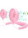 Joyzzz Portable Neck Fan, 360 Degrees Free Rotation Neckband Sport Fan, 3 Speed Adjustable, Wearable USB Rechargeable Hand Free Fan, Cooling Personal Fan for Office Household Travel Outdoor (Pink)