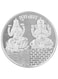 Billion Deals Laxmi Ganesh Silver Finish Polish Coin with Beautiful Pouch - Pack of 2