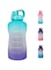 NIUYASACY Large 1/2 Gallon 64oz Water Bottle with Time Marker Motivational &amp; Straw, Leakproof Tritan BPA Free for Fitness, Gym, Outdoor Sports (Green/Purple Gradient)