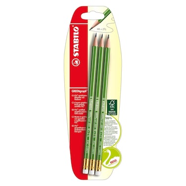 Stabilo Green Graph HB Pencil, 3 PCS